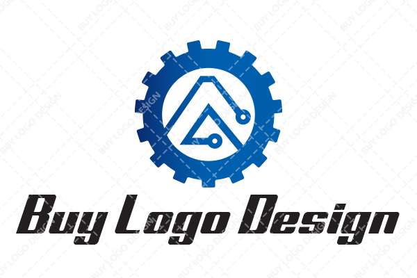 Mechanical Tooth Abstract within it Pattern of Nodes Logo